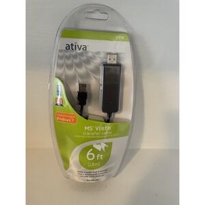 Ativa MS Vista 6' Ft USB Transfer Cable - Windows 7 Compatible - NEW